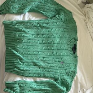 Ralph Lauren Green Cable Knit Sweater